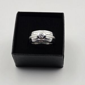 Men's Sterling Silver CZ Band.
